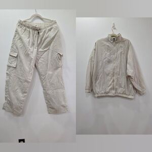 Nike Women's Cream Track Pants and Jacket Set